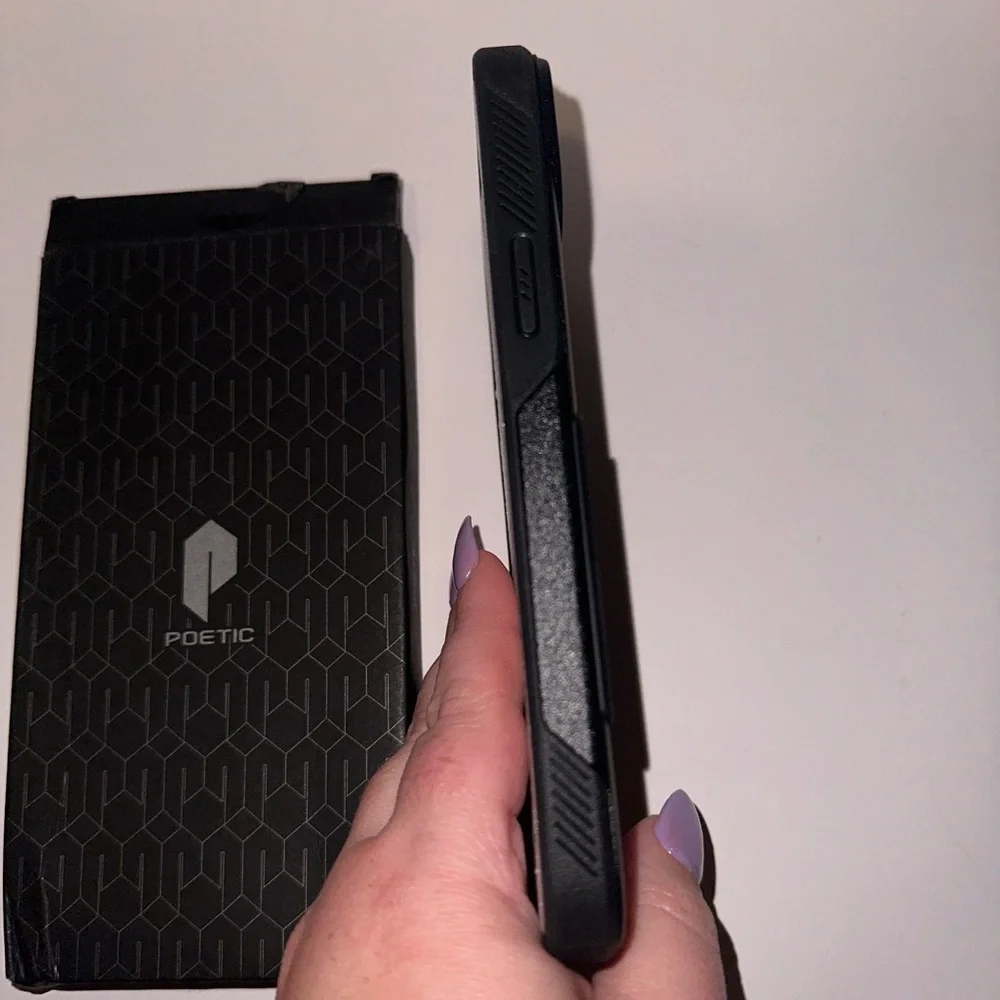 Poetic NWT Neon Series iPhone 14 Plus Black and Orange Phone Case
